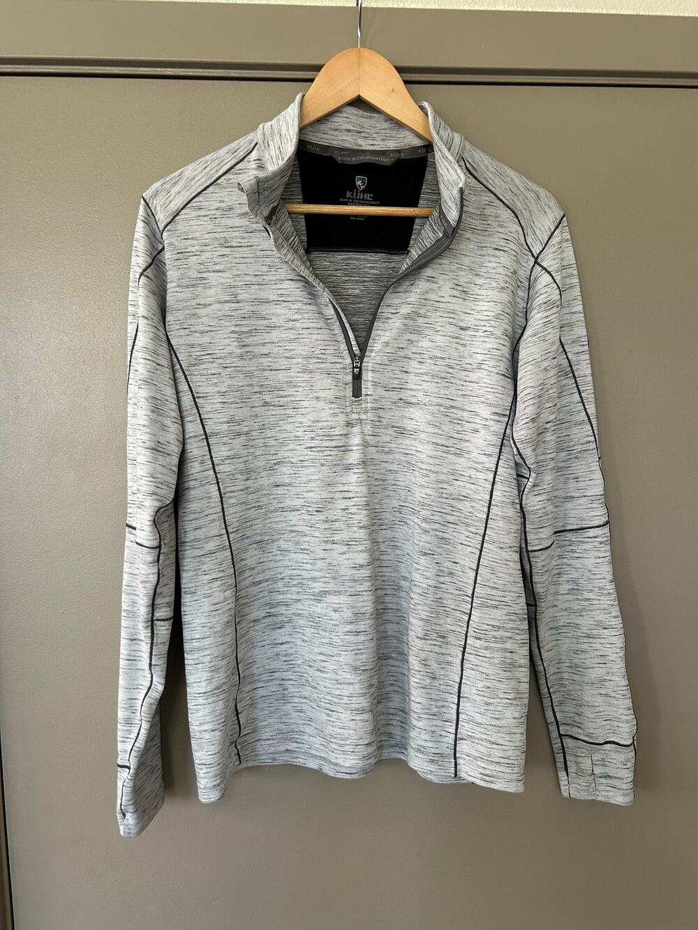 KÜHL Alloy 1/4 Zip Pullover Gorpcore Heather Gray Hiking Outdoor Sweater casual